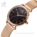 HOT SK Super Quartz Watches Slim Sliver Mesh Stainless Steel Wrist Watch Charm Korean Style Ladies Wrist Watch Relogio Feminino